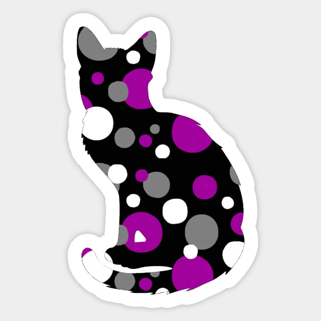 Spotted Ace Cat Silhouette Sticker by Amanda1775